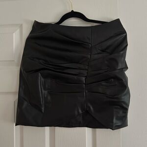 Pink Lily black leather skirt